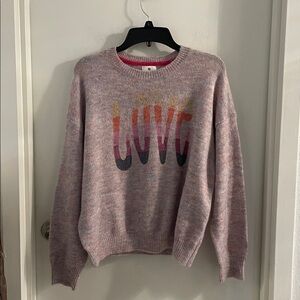 NWOT Sundry size 0 LOVE DIPPED  Oversized Comfy long sleeve crew neck Sweater